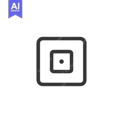 Minimalist Dice Icon: Single Dot in Rounded Square Frame, Simple Desig