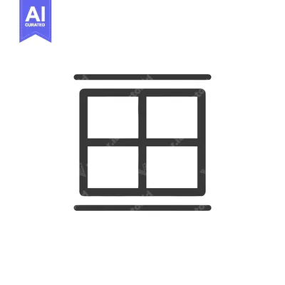 Aset premium populer: Minimalist Window Icon with Four Panes and Horizontal Lines