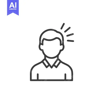 Premium design asset: Idea Icon: Man with Lightbulb Moment, Outline Style