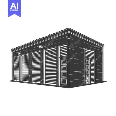 An illustration depicts a storage unit facility with multiple doors