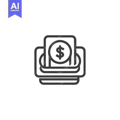 Aset desain premium: Money Laundering Icon: Dollar Bill Entering Machine, Minimalist Design