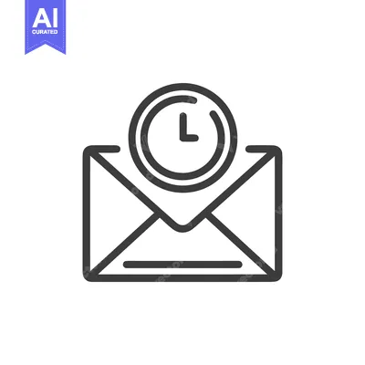 Urgent Email: Envelope Icon with Clock Symbolizing Time Sensitivity