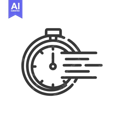 Aset desain premium: Fast Stopwatch Icon: Speed, Time, and Urgency Symbol