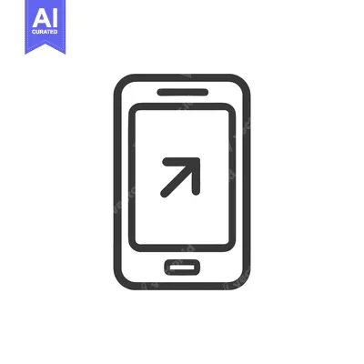 Premium design asset: Minimalist Smartphone Icon with Arrow, Navigation App Symbol, Isolated