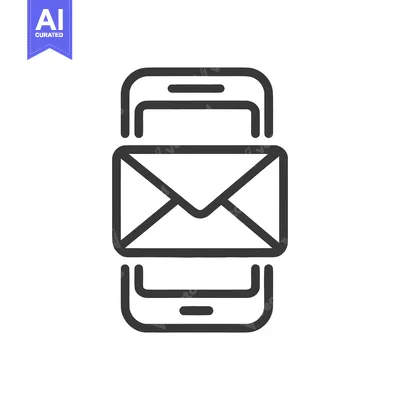 Aset desain premium: Minimalist Mobile Phone with Envelope Icon for Communication
