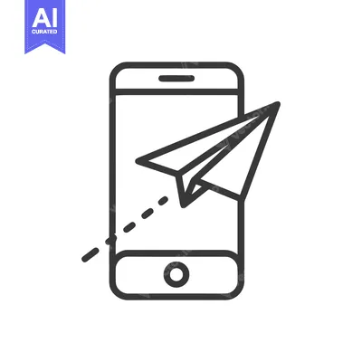 Premium design asset: Smartphone with Paper Airplane Icon: Digital Communication and Connect