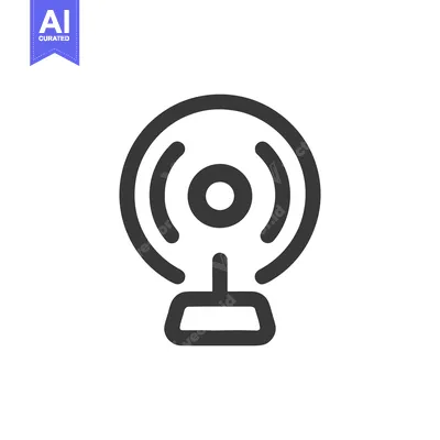 Aset premium populer: Minimalist Webcam Icon: Clean, Modern Design on White Background