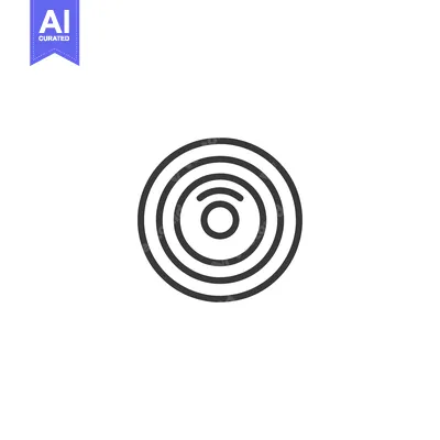 Aset desain premium: Concentric Circles: Minimalist Black Line Art on White Background