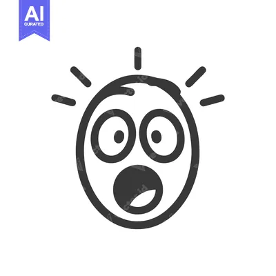 Aset premium populer: Shocked Cartoon Face with Open Mouth and Exclamation Marks