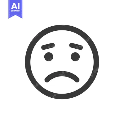 Minimalist Sad Face Icon: Simple Expression of Unhappiness and Disappo