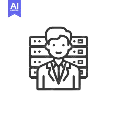Popular premium asset: Server Administrator Icon: Man in Suit with Data Storage