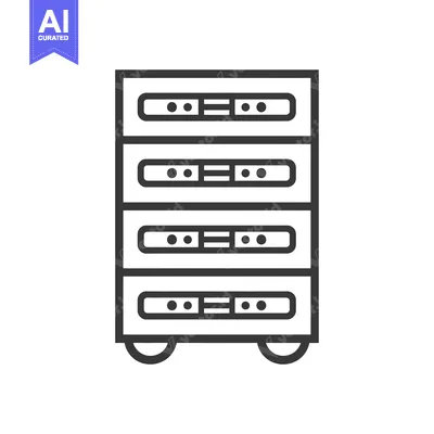 Aset desain premium: Server Rack with Four Compartments and Wheels
