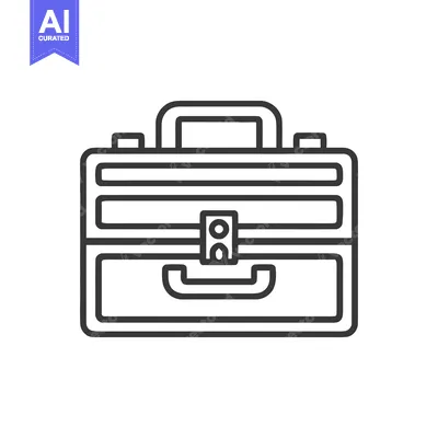 Aset premium populer: Minimalist Briefcase Icon: Clean Lines, Professional Style, Business A