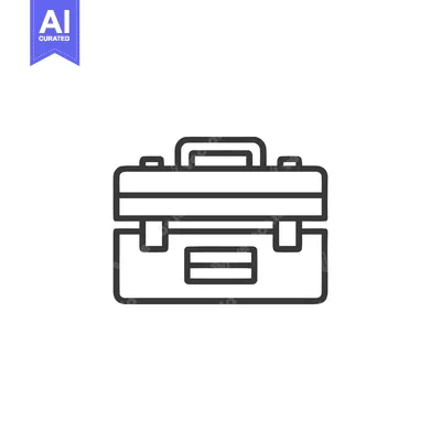 Premium design asset: Minimalist Toolbox Icon: Clean Line Art on White Background