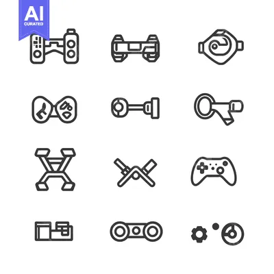 Set of 10 Gaming Console Controllers Outline Icons