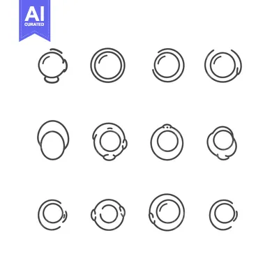 Premium design asset: Set of 12 Abstract Circular Icons with Different Styles and Shapes