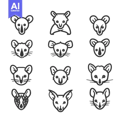 Popular premium asset: Set of 12 Cute Outline Animal Head Icons
