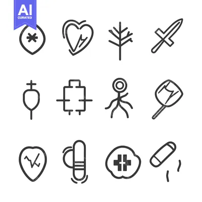 Popular premium asset: Set of 12 Hand-Drawn Line Art Icons