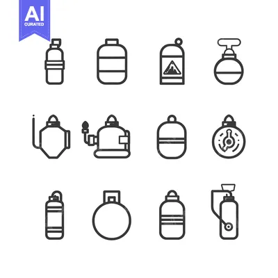 Premium design asset: Set of 12 Line Icons for Diving Equipment