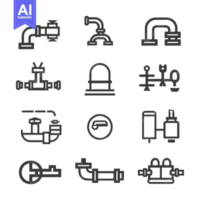 Premium design asset: Set of 12 Plumbing and Pipe Fitting Icons