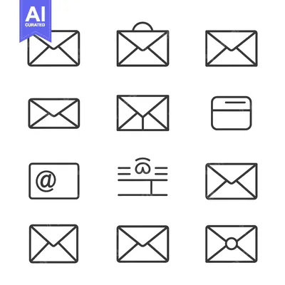 Popular premium asset: Set of 12 Simple Envelope Line Icons