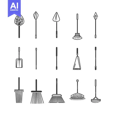 Aset premium populer: Set of 15 Hand-Drawn Garden Tools and Implements Icons