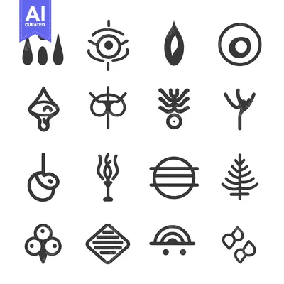Premium design asset: Set of 16 Abstract Geometric Shapes with Eyes
