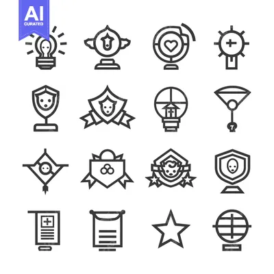 Popular premium asset: Set of 16 Achievement Awards and Trophies Icons