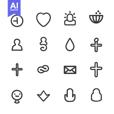 Aset premium populer: Set of 16 Basic Outline Icons