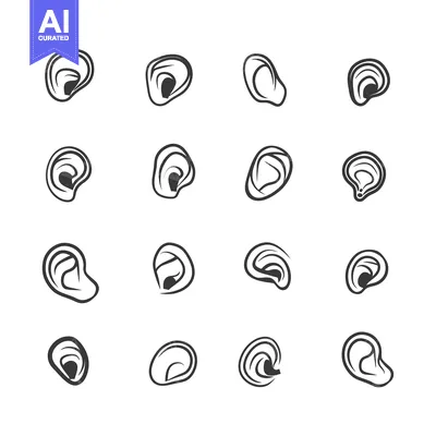 Set of 16 black and white oyster icons