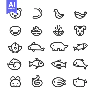 Premium design asset: Set of 16 Cartoon Animal Icons