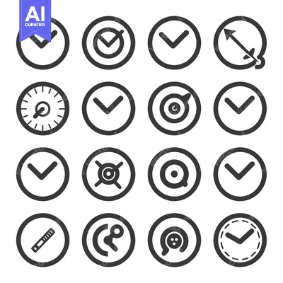 Aset desain premium: Set of 16 Circular Clock Icons with Arrows and Time Indicators