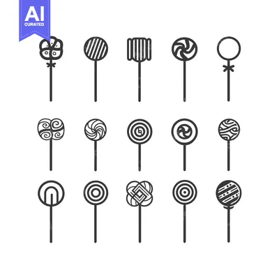 Set of 16 Different Shaped Lollipops on Sticks
