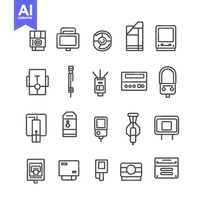 Set of 16 Electronics Outline Icons