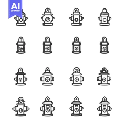 Popular premium asset: Set of 16 Fire Hydrant Icons in Different Styles
