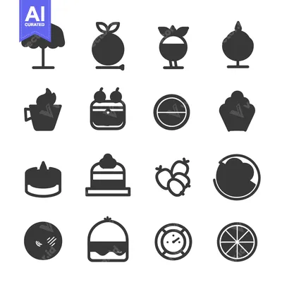 Aset premium populer: Set of 16 Food and Drink Icons
