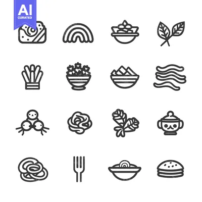 Premium design asset: Set of 16 Food and Drink Line Icons