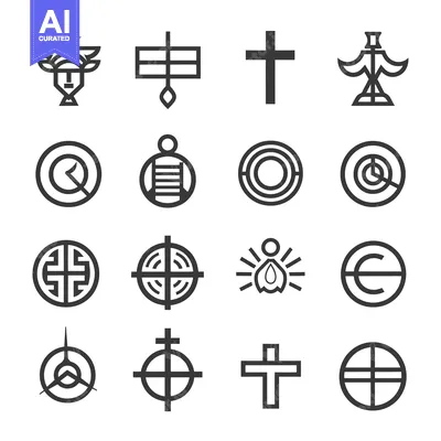 Aset desain premium: Set of 16 Geometric Abstract Symbol Designs