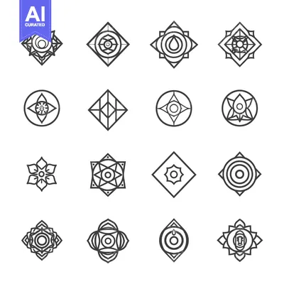 Popular premium asset: Set of 16 Geometric Line Art Mandala Designs