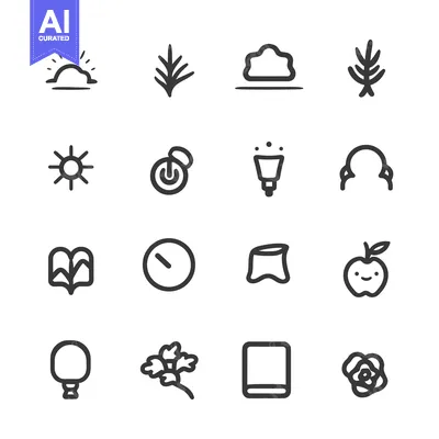 Premium design asset: Set of 16 Hand-Drawn Line Icons