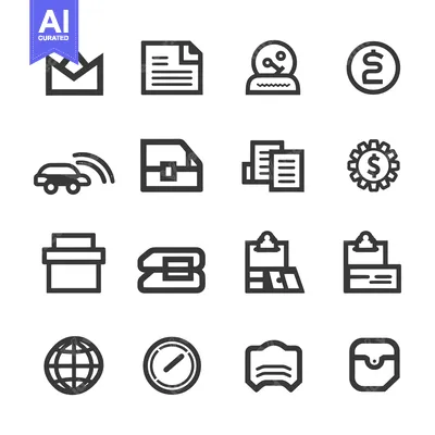 Aset premium populer: Set of 16 Line Icons for Business and Finance