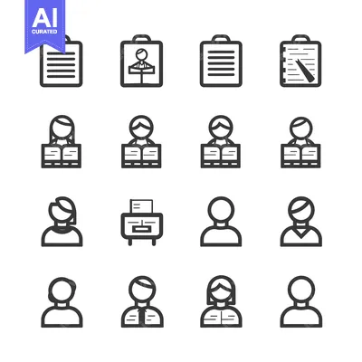 Aset desain premium: Set of 16 line icons for education and knowledge