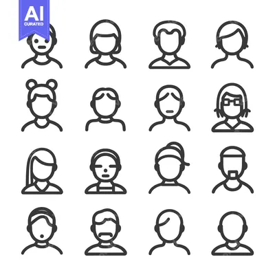 Popular premium asset: Set of 16 Line Icons Representing Different People