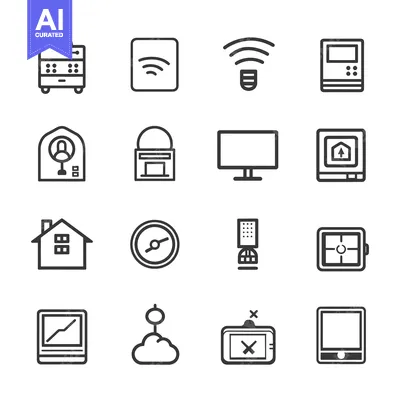 Aset premium populer: Set of 16 Modern Line Icons for Various Devices and Services