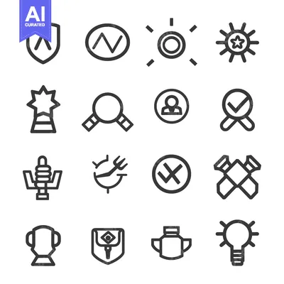 Aset desain premium: Set of 16 Modern Line Icons for Web and Mobile Applications