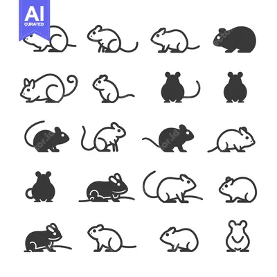 Aset premium populer: Set of 16 Mouse Icons in Black and White Line Art Style