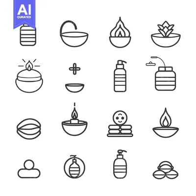 Popular premium asset: Set of 16 Outline Icons for Spa, Beauty, and Wellness
