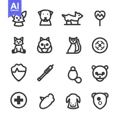 Aset premium populer: Set of 16 Pet Care and Animal Related Icons