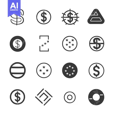 Set of 16 Simple Currency Icons