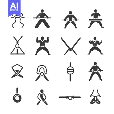 Aset premium populer: Set of 16 Simple Exercise Icons